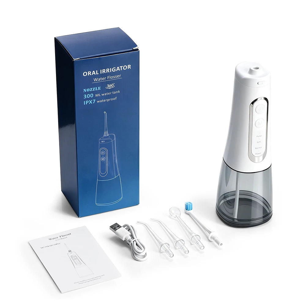 Bathroom Oral Care Electric Water Flosser with 4 Modes and 300ml Tank