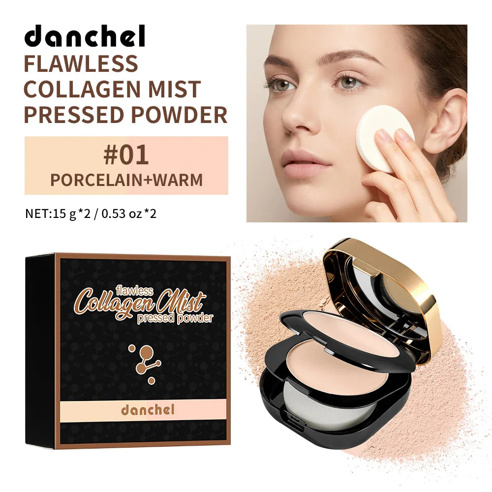 Daily Makeup Routine Flawless Collagen Pressed Powder Matte Finish