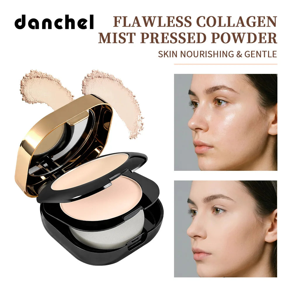 Daily Makeup Routine Flawless Collagen Pressed Powder Matte Finish - 1