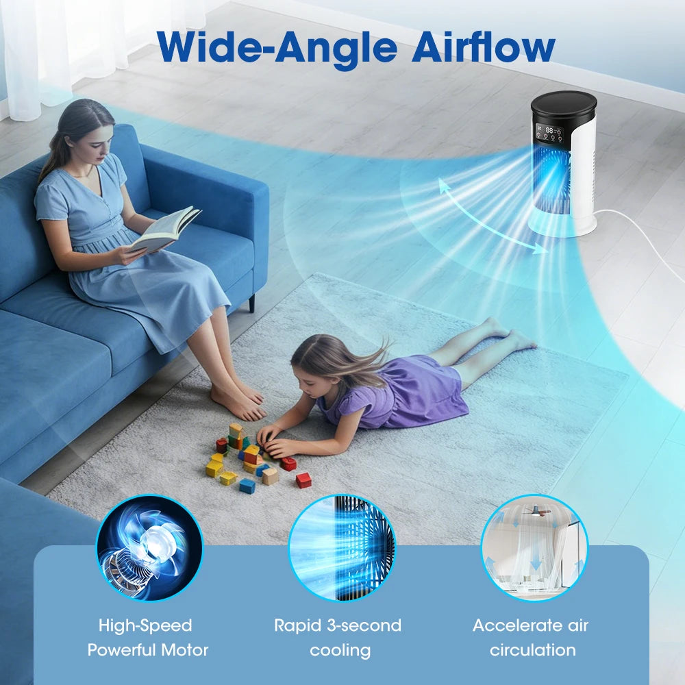 Home Office Portable Air Conditioning Fan for Instant Cooling Relief