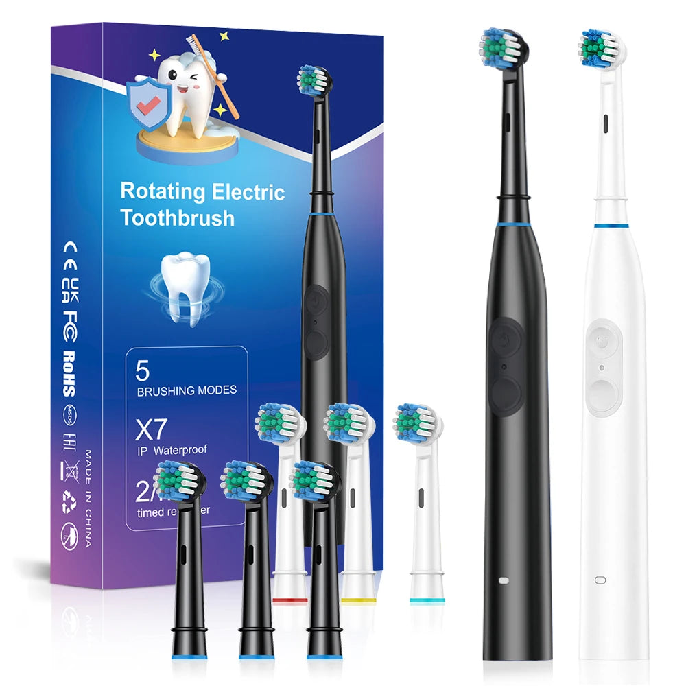 Daily Routine Electric Toothbrush with Rotating Head and Multiple Modes