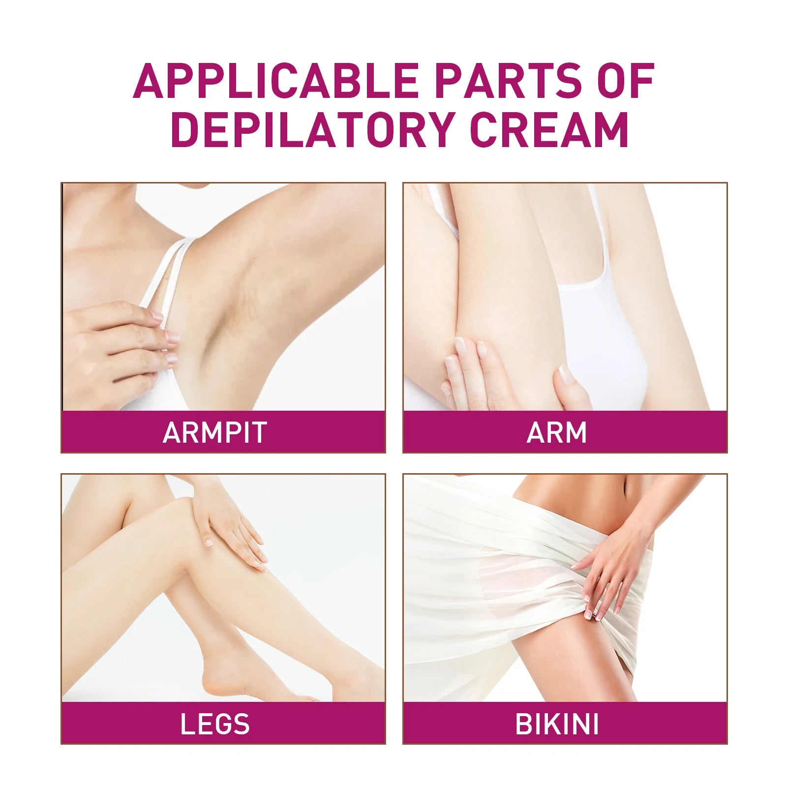 At Home Body Grooming Hair Removal Cream for Painless Soft Skin Care - 9