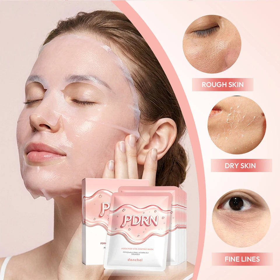 Daily Skincare Korean Salmon DNA PDRN Pink Vitamin Sheet Mask Hydration - 10
