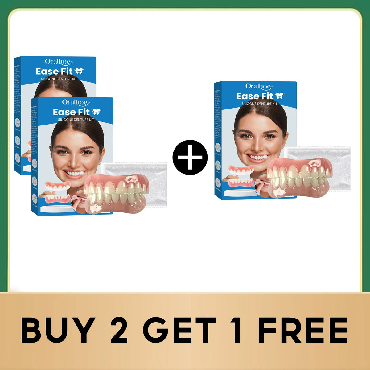 Missing Teeth Silicone Denture Set for Natural Smile and Easy Chewing