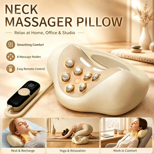 Home Neck Stretcher Neck Massager Pillow with Metal Nodes