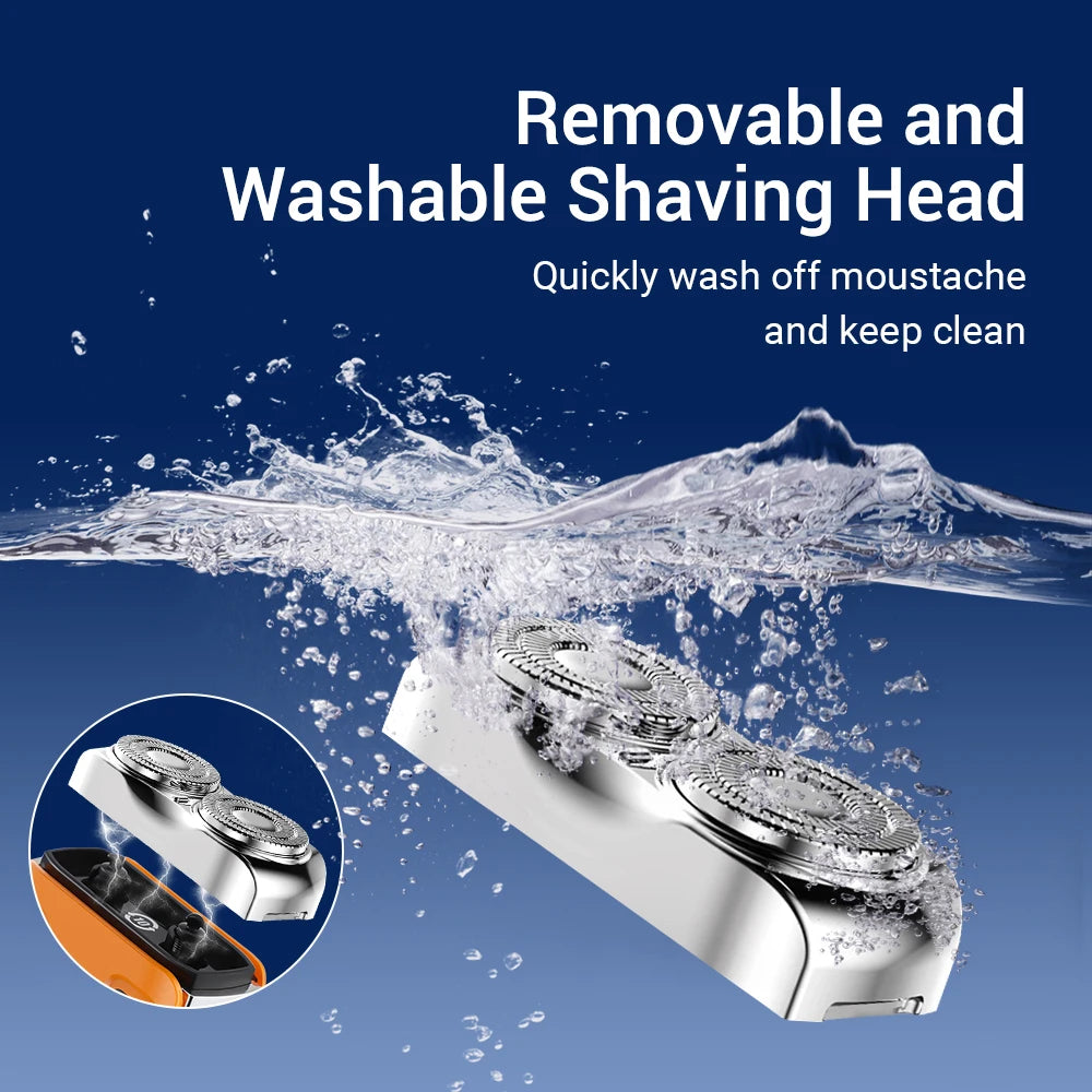 Travel Electric Shaver Dual Head LED Display Cordless Portable Razor - 10