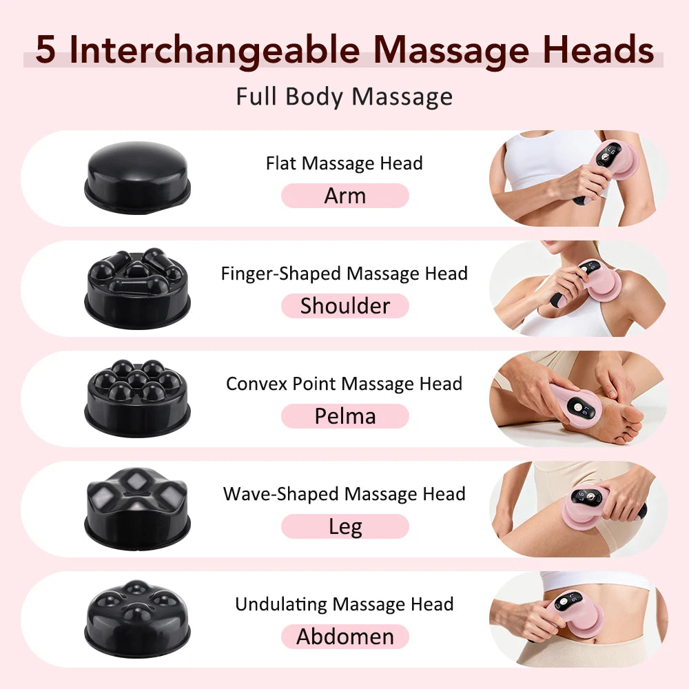 Home Relaxation Body Massager Stick with Versatile Interchangeable Heads