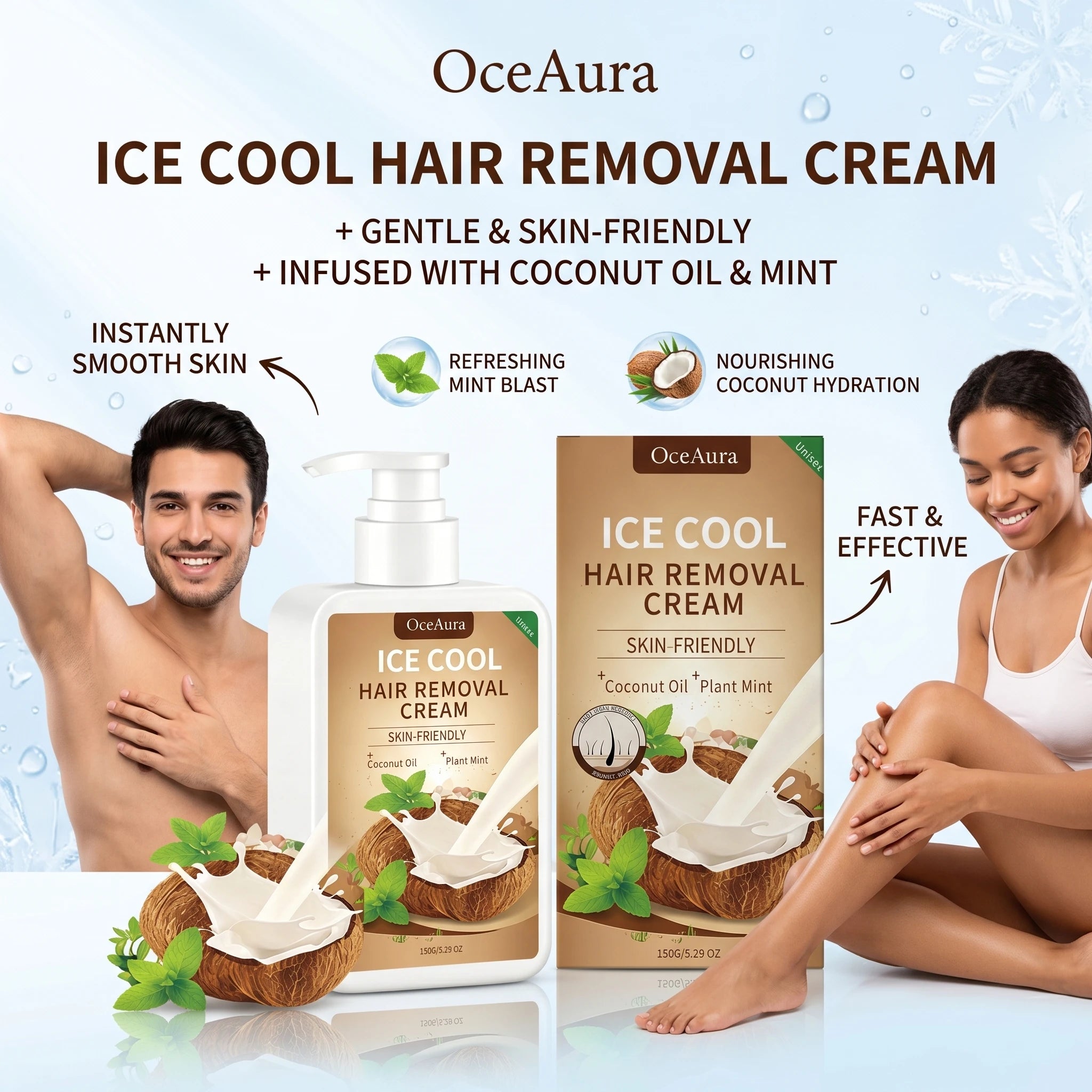 Smooth Skin Ice Cool Hair Removal Cream for Painless Depilation Care - 8