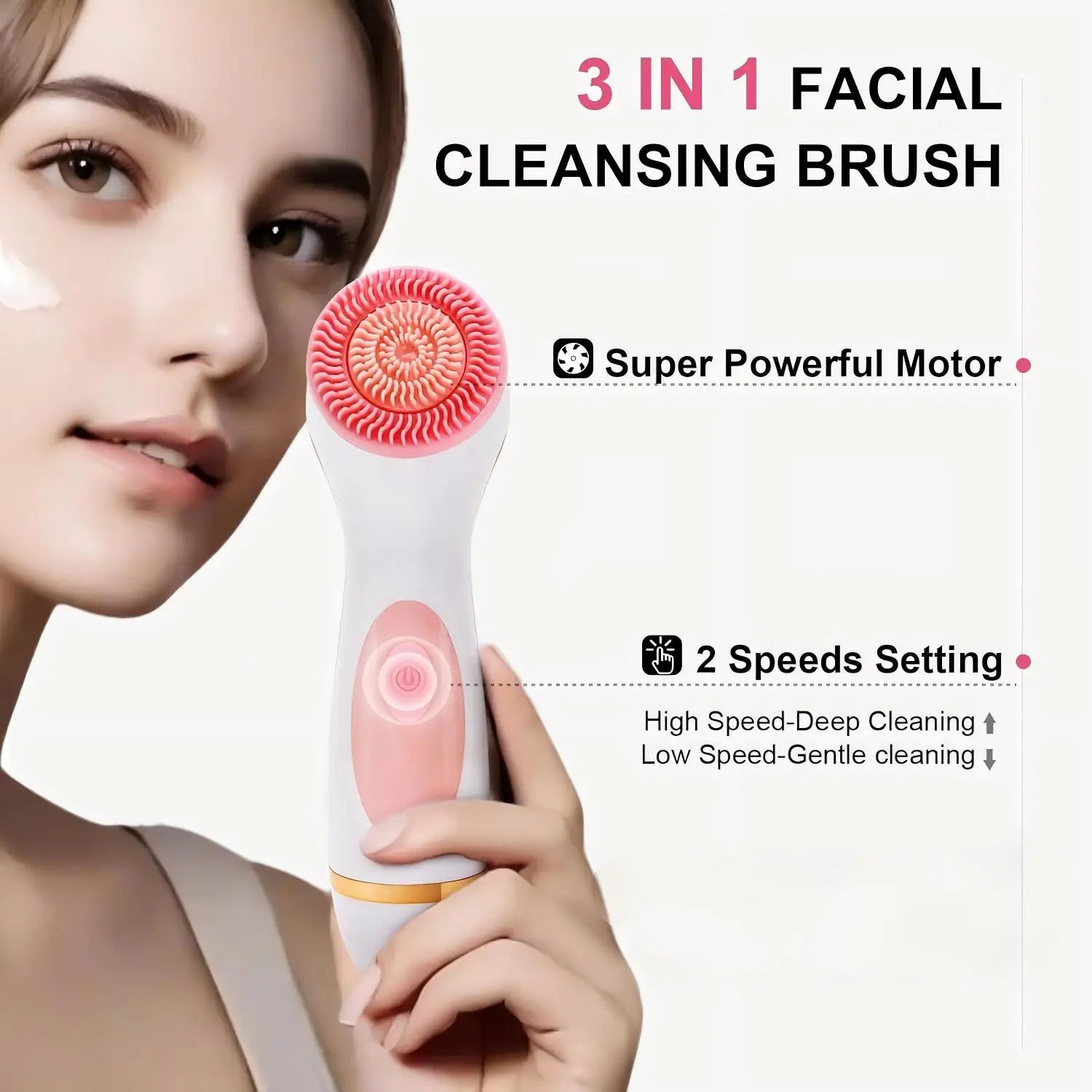 Daily Skincare Spin Facial Brush for Deep Cleansing and Gentle Exfoliating - 2