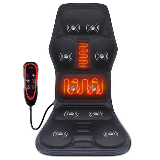 Home and Car Electric Back Massager Chair Cushion with Heat and Vibration