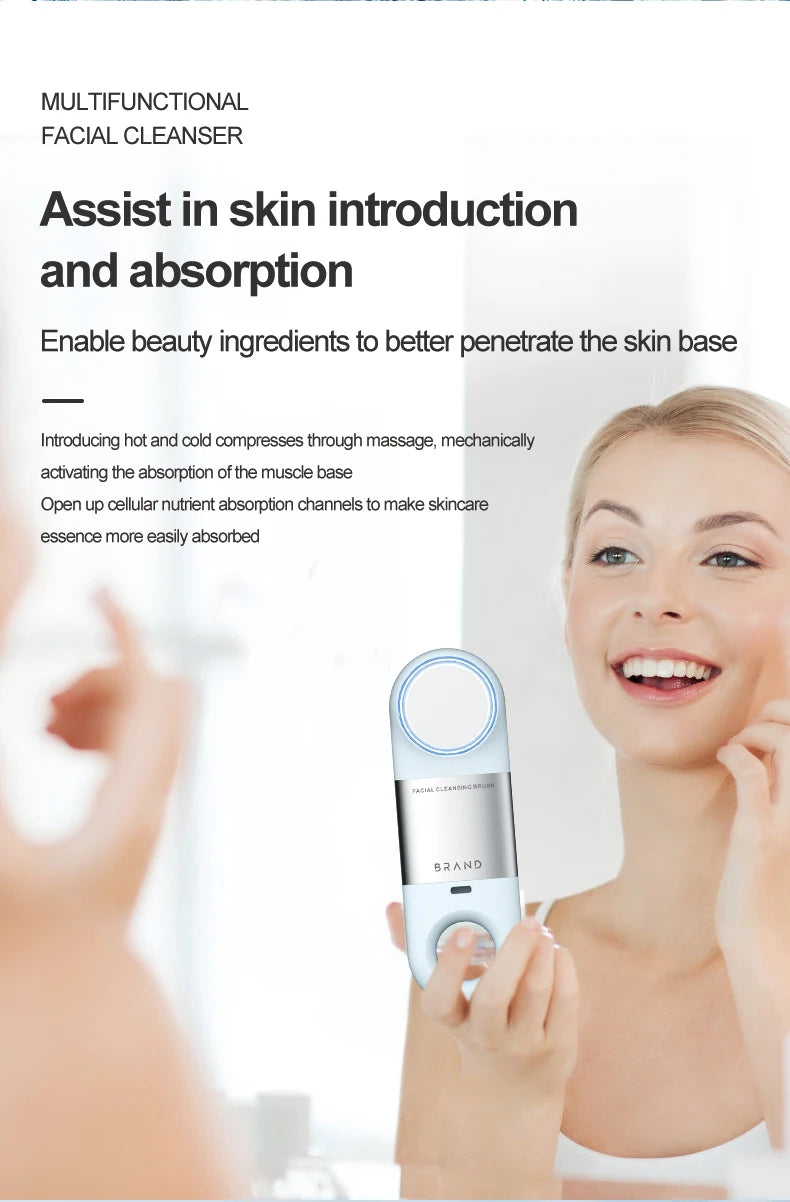 Daily Skincare Hot Cold Facial Cleansing Brush for Deep Cleaning - 15
