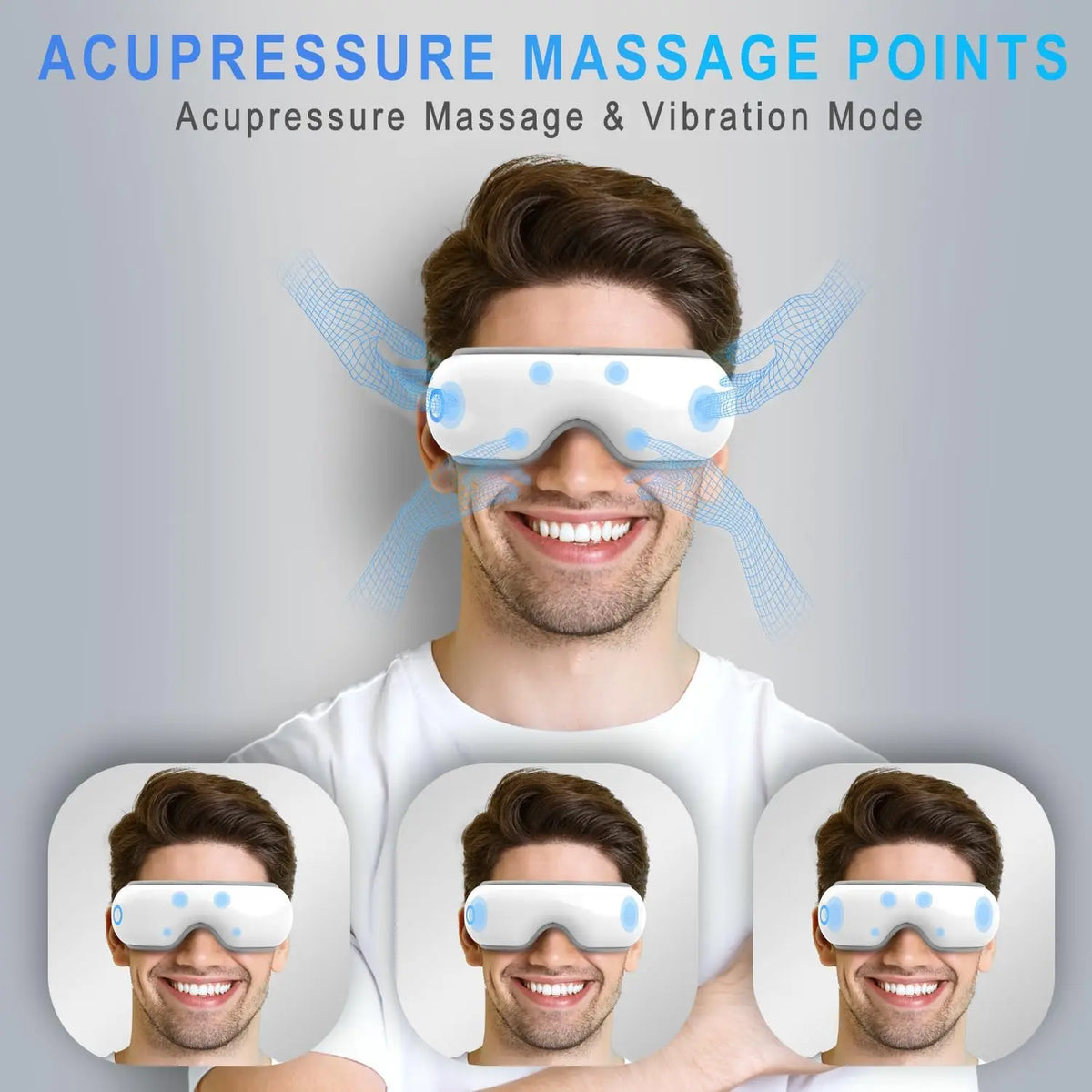 Dry Eyes Relief Rechargeable Eye Massager with Air Pressure and Heat