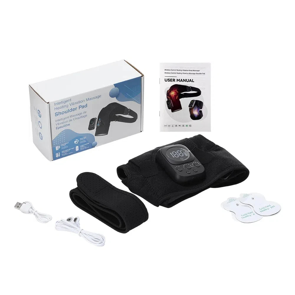 At home cordless shoulder heating massager with app control and vibration