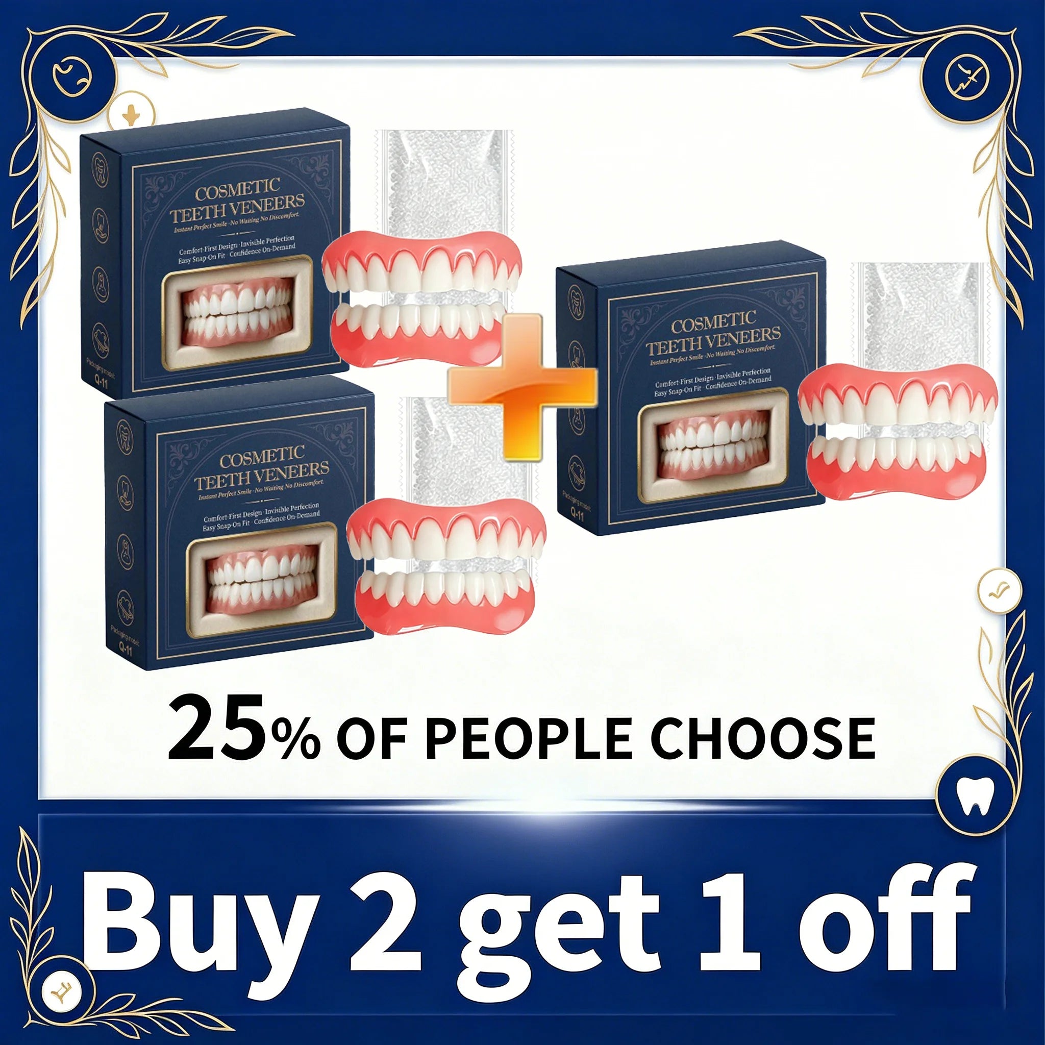 At Home Moldable Silicone Dentures Full Set for Custom Comfort Fit - 8