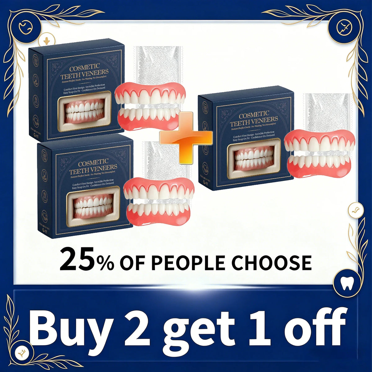 At Home Moldable Silicone Dentures Full Set for Custom Comfort Fit