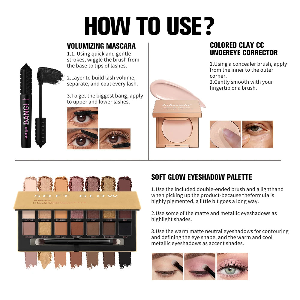 Daily Makeup Routine Complete Eye Makeup Kit for Long Lasting Beauty - 6