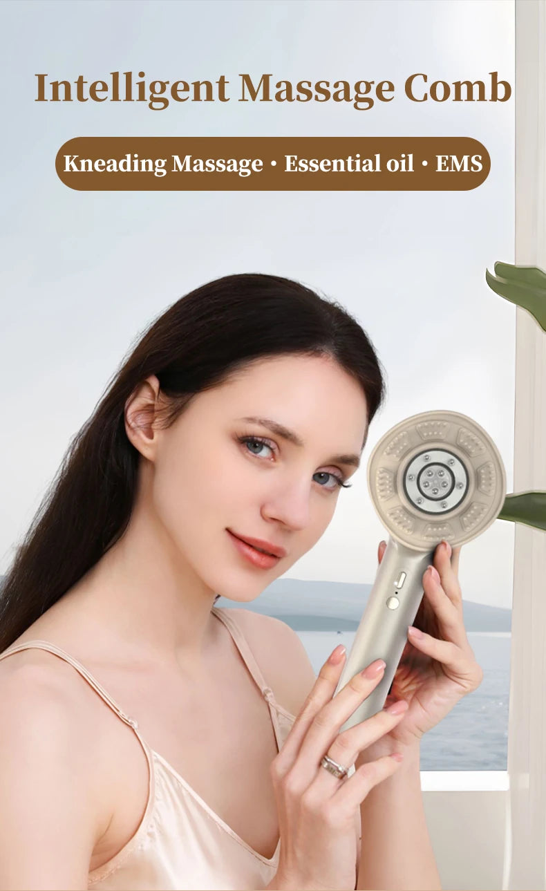 Bathroom Electric Scalp Massager Comb for Hair Growth and Serum
