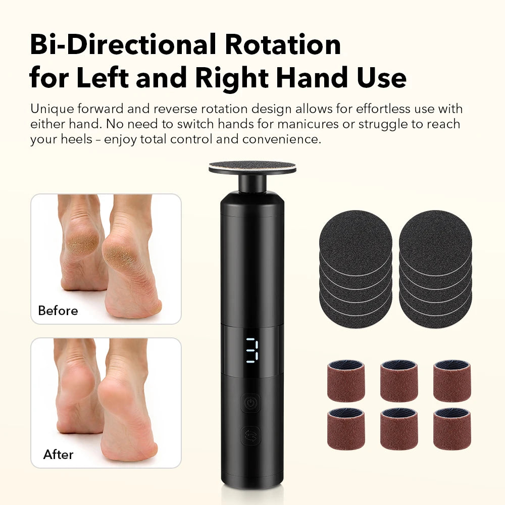Home Pedicure Electric Foot File for Smooth Heels and Hard Skin Removal - 2