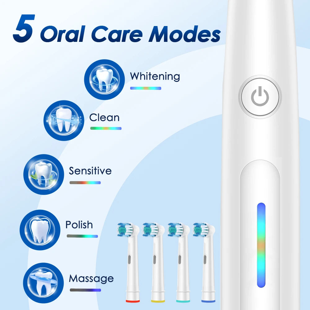 Daily bathroom routine electric toothbrush for a deeper clean