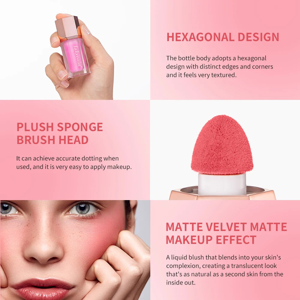 Daily Makeup Liquid Blush Long Lasting Velvet Matte Finish - 6