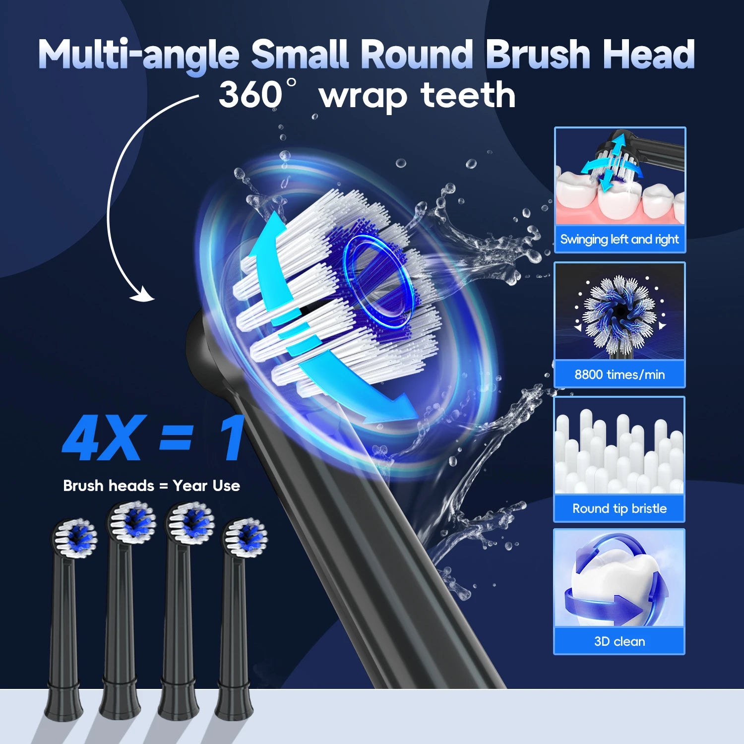 Bathroom Oral Care Water Flosser and Electric Toothbrush Combo Kit - 5