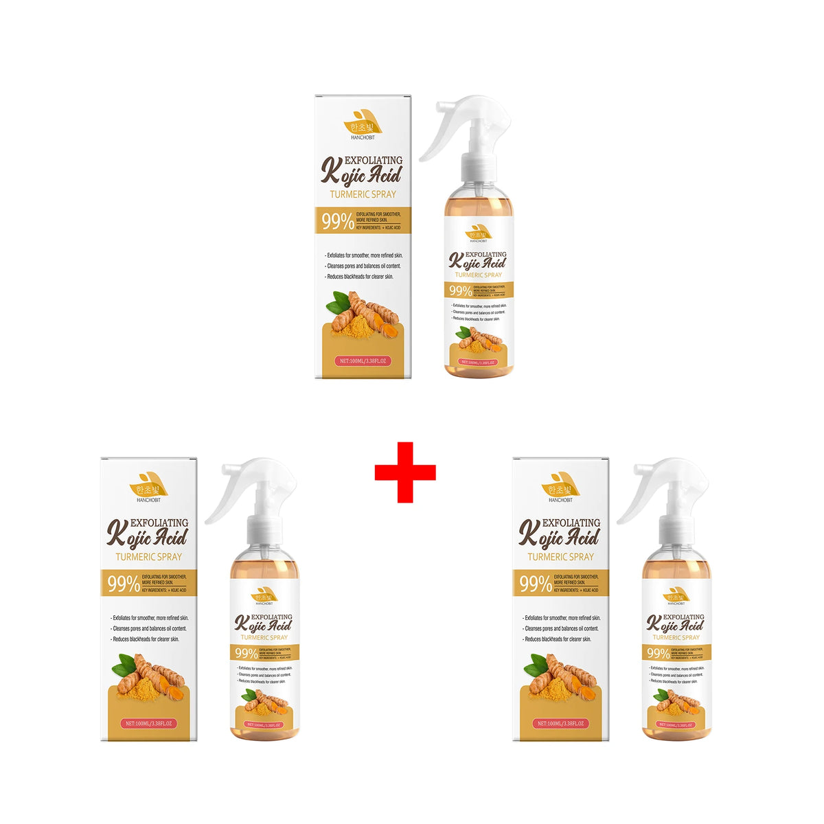 Daily Skin Care Kojic Acid Turmeric Exfoliating Spray for Smooth Skin