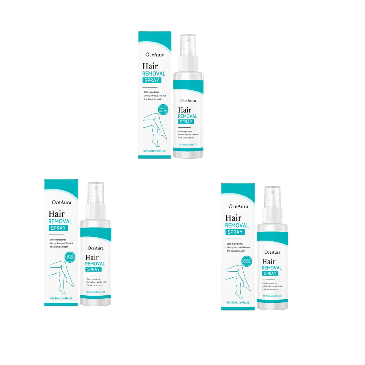 Smooth skin body hair removal spray for arms and legs