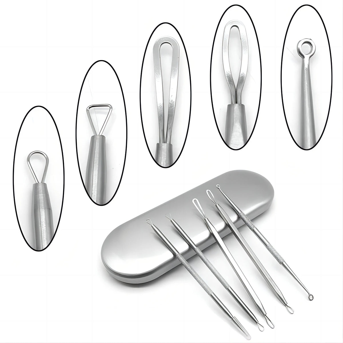 Bathroom mirror skin care 5PCS Blackhead Removal Kit for deep facial cleaning
