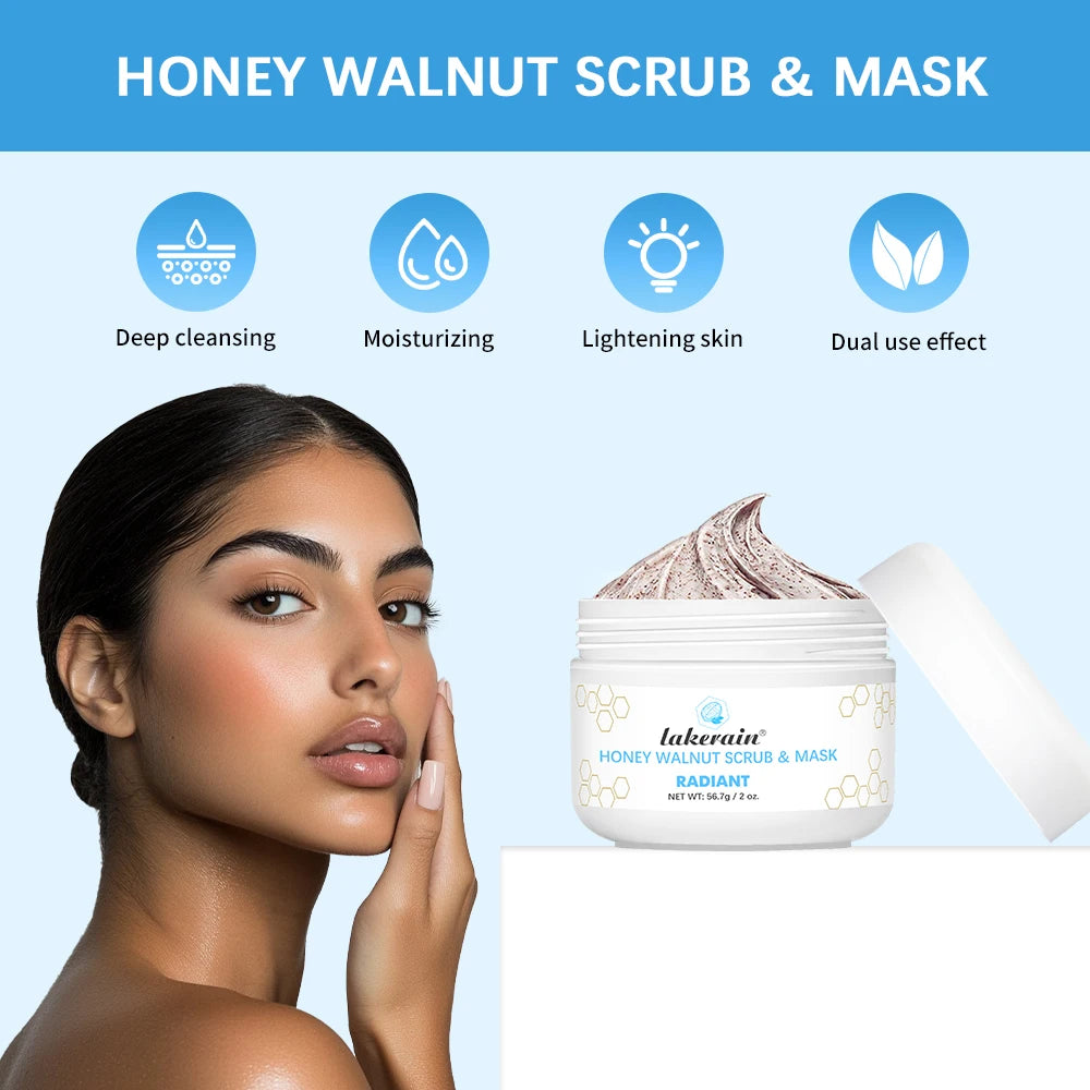 Daily Skincare Honey Walnut Scrub and Mask for Smooth and Radiant Skin