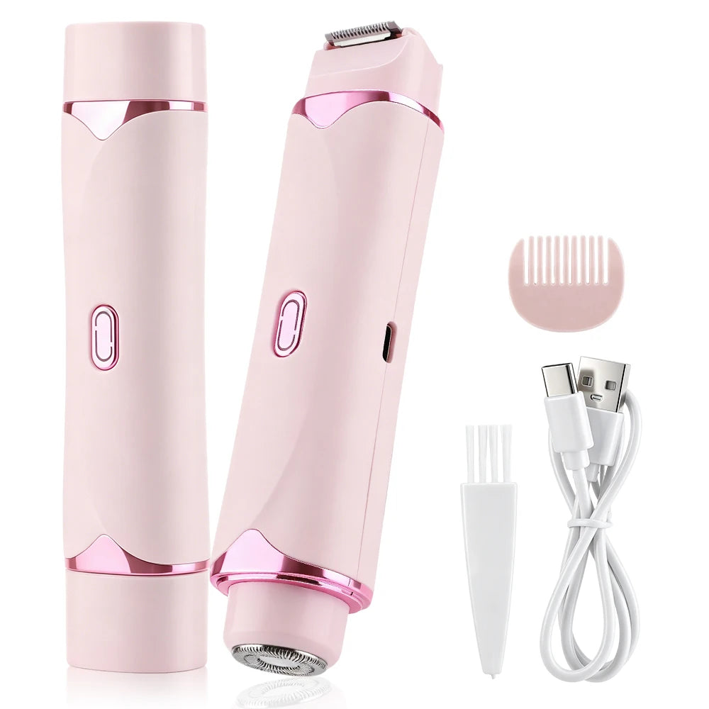 Bathroom Electric Shaver Dual Head Trimmer for Smooth Hair Removal