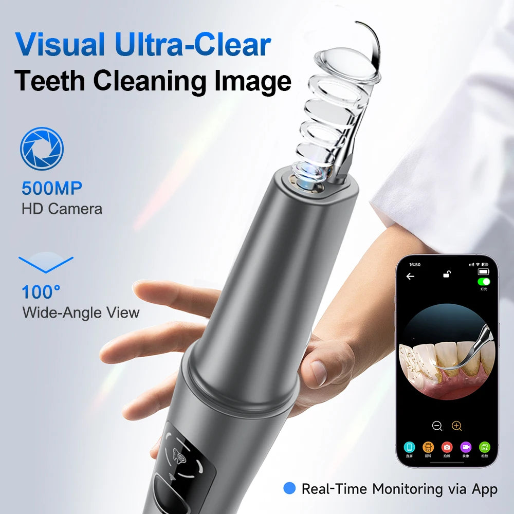 Bathroom Ultrasonic Dental Scaler with HD Camera for Plaque Removal - 2
