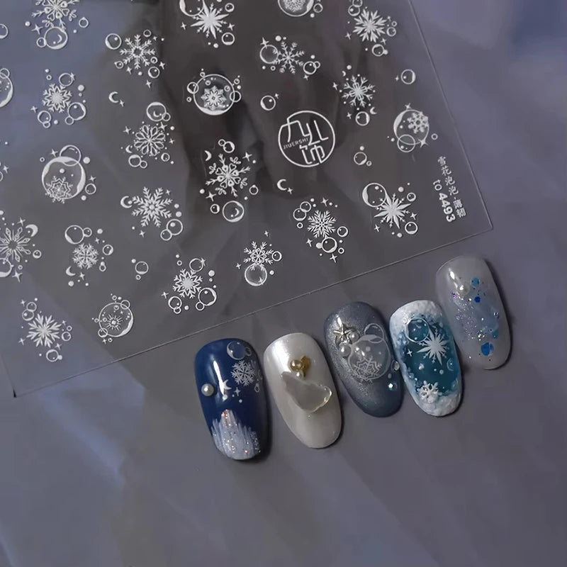 Christmas party nail art decor winter sticker for holiday manicure styling