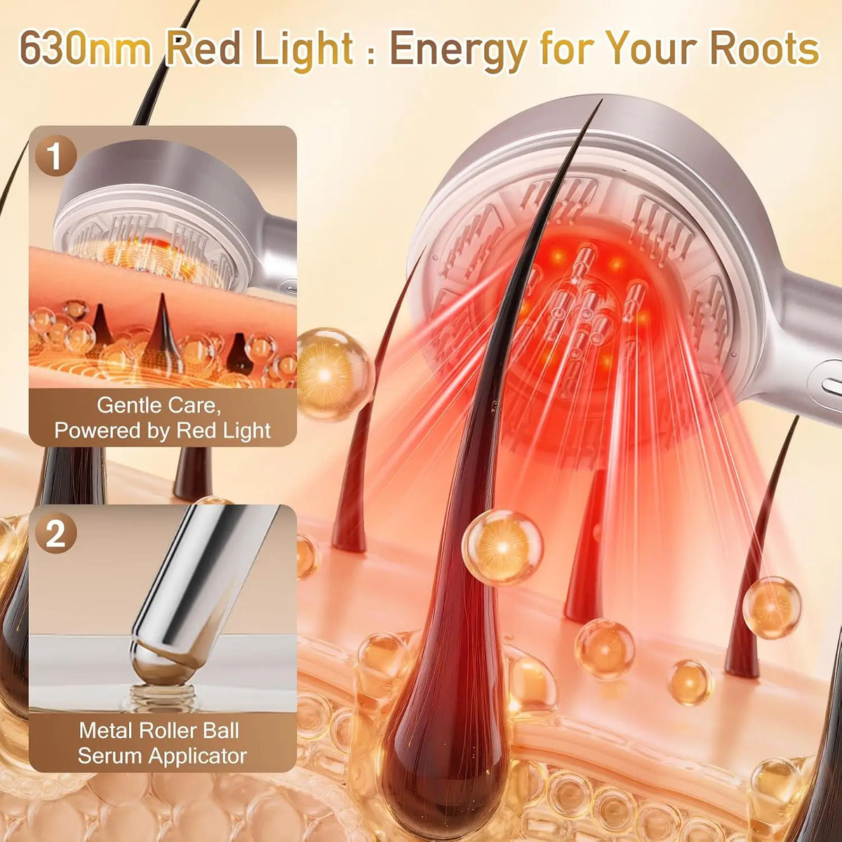 Bathroom Electric Scalp Massager Comb for Hair Growth and Serum
