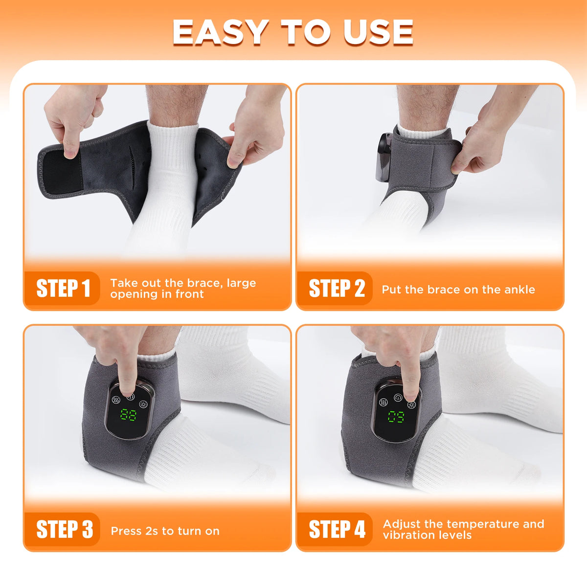 Relaxing at home heated ankle massager with soothing warmth