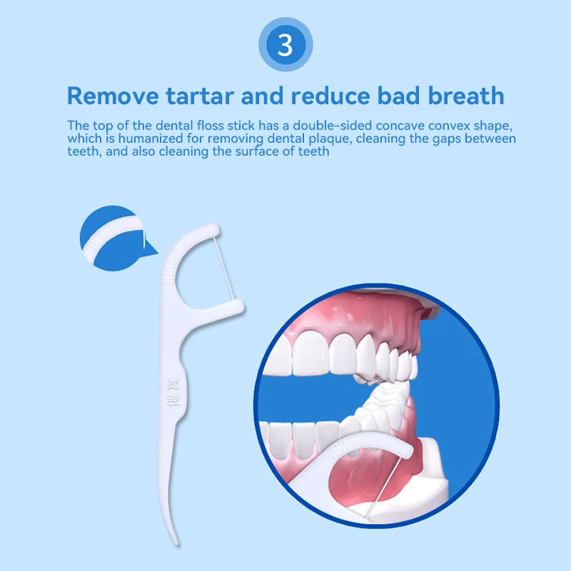 Daily Dental Care Portable High Tension Dental Floss Picks Dispenser - 5