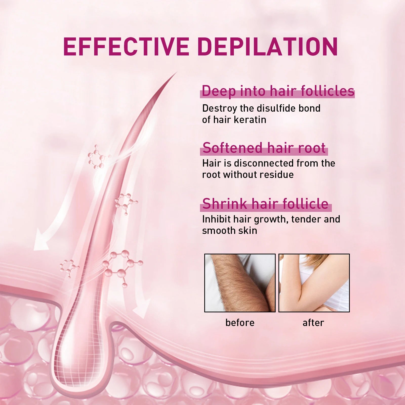 At Home Body Grooming Hair Removal Cream for Painless Soft Skin Care - 5