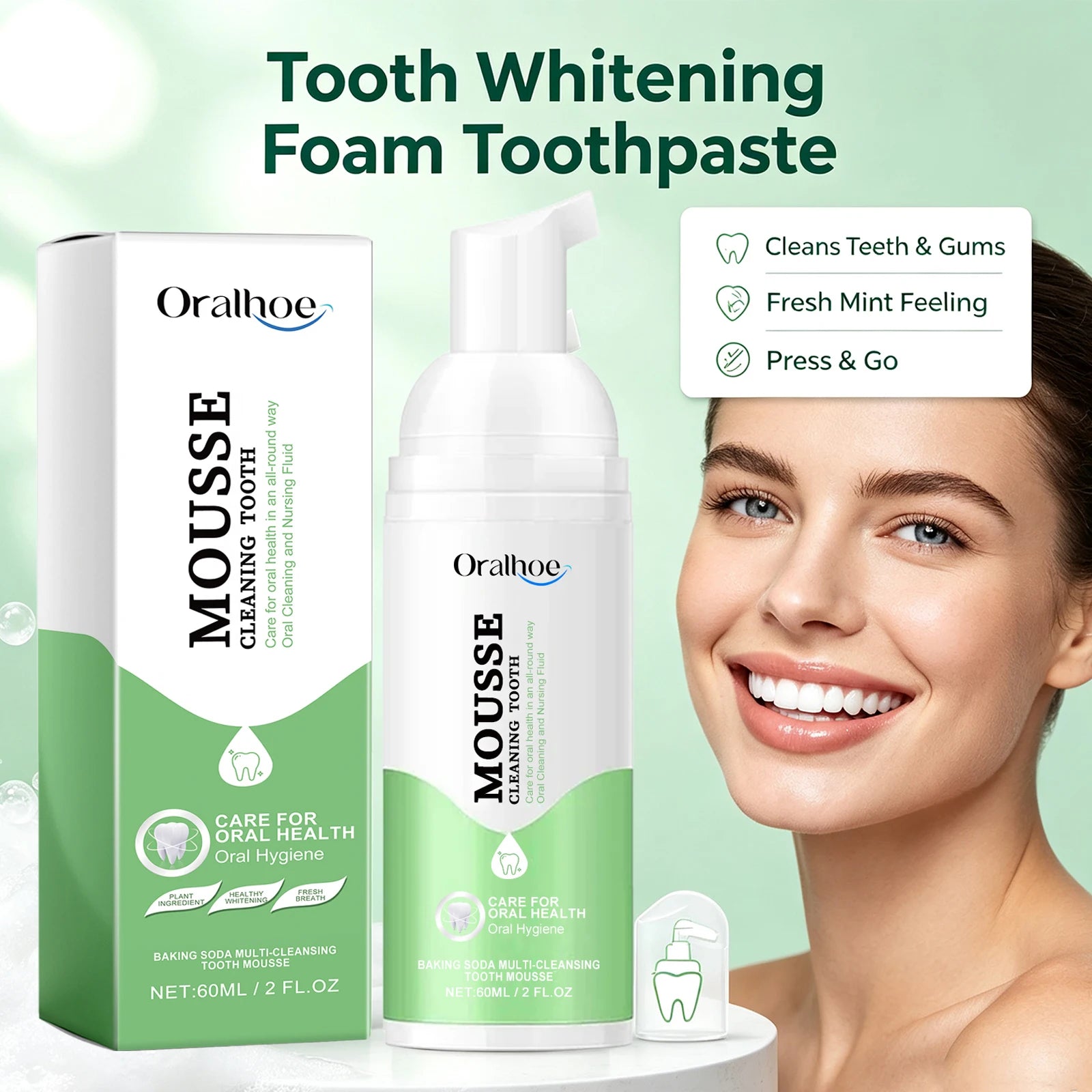 Daily Routine Whitening Foaming Toothpaste for Stain Removal and Fresh Breath - 5