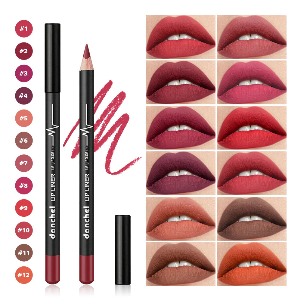 Daily Makeup Lip Liner Pencil Set for Long Lasting Waterproof Definition