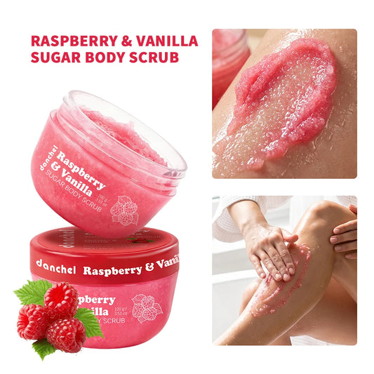 Shower Routine Raspberry Vanilla Sugar Body Scrub for Smooth Skin Care