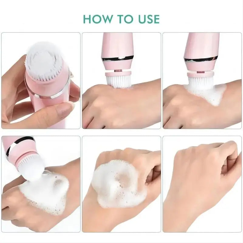 Daily Skincare Rotating Facial Cleansing Brush for Deep Pore Exfoliation - 6