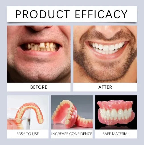 Daily Oral Care Silicone Full Mouth Dentures for Smile Confidence