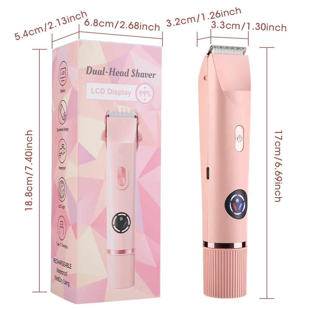 Bathroom Dual Heads Electric Shaver for Women Body Hair Removal Trimmer