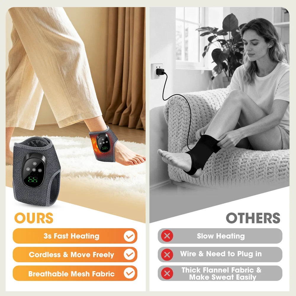 After Sports Recovery Heated Ankle Massager With Vibration And Heat Relief - 12