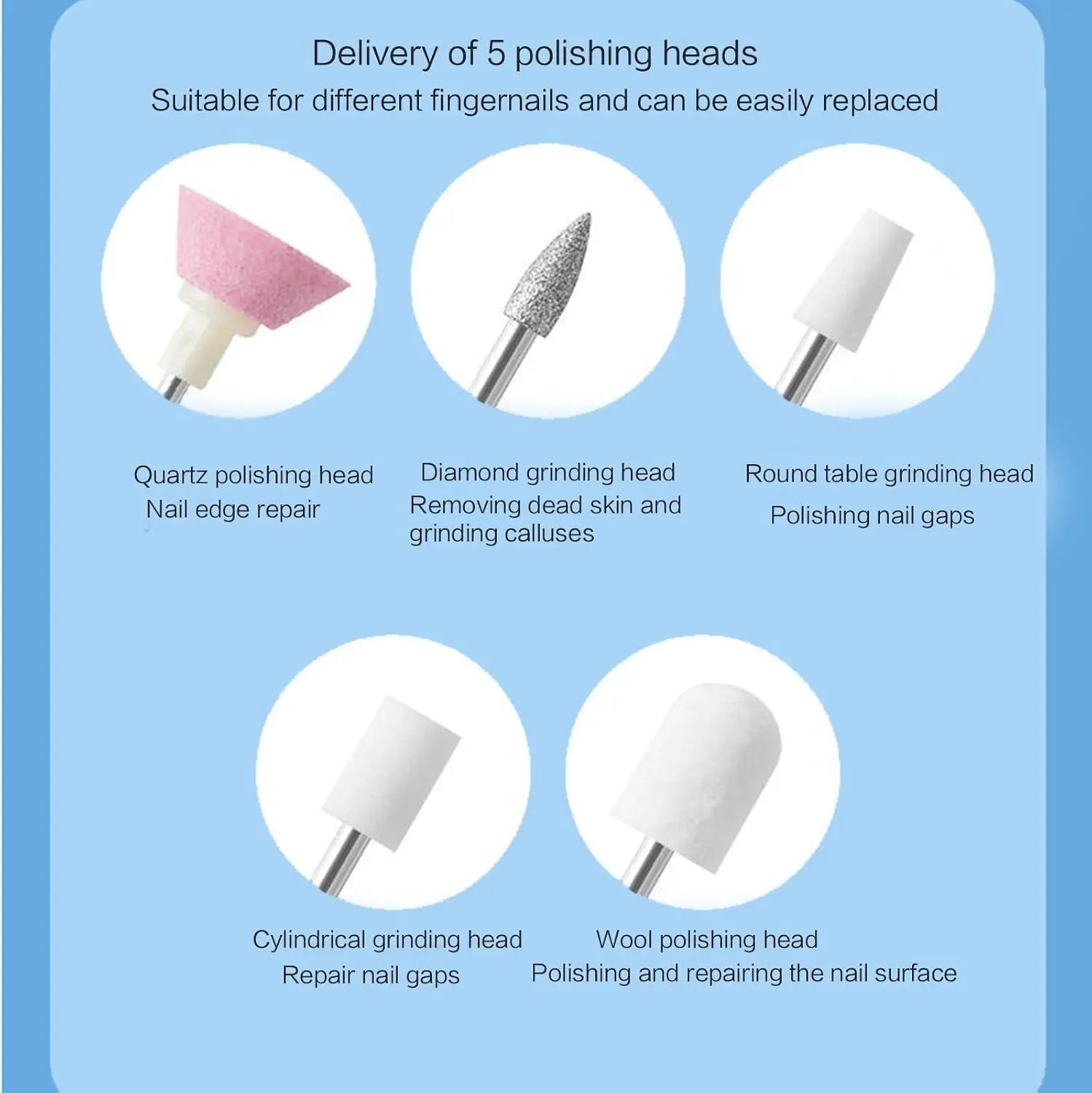 Salon Manicure Electric Nail File Machine for Easy At Home Gel Filing - 4