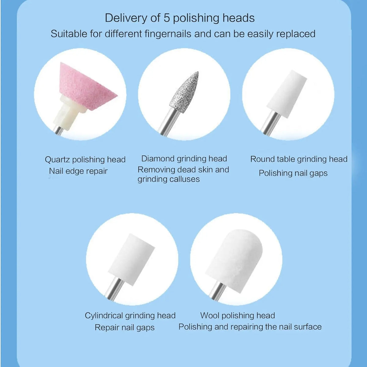 Salon Manicure Electric Nail File Machine for Easy At Home Gel Filing