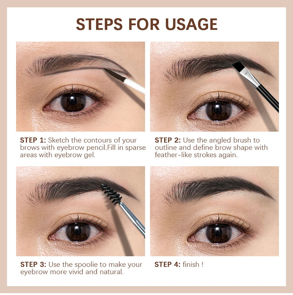 Daily Makeup Routine Waterproof Eyebrow Gel Set for Natural Long-Lasting Wear