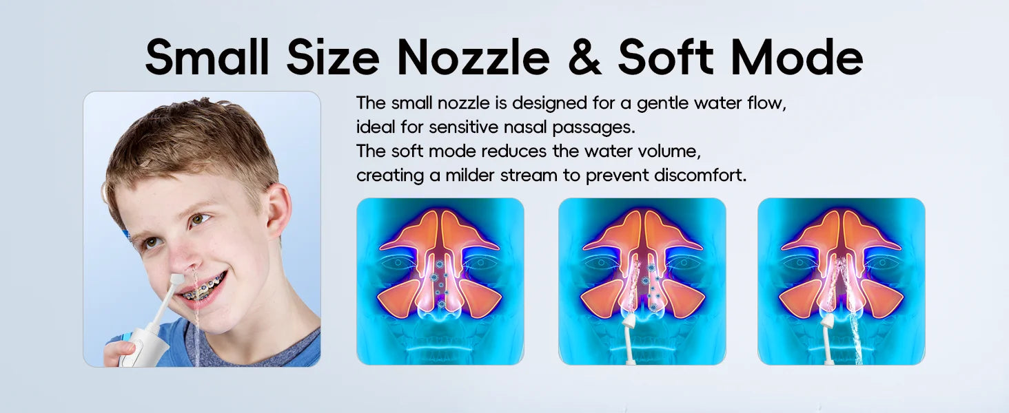 Home and Travel Water and Nasal Irrigator Combo with Head Massager - 21