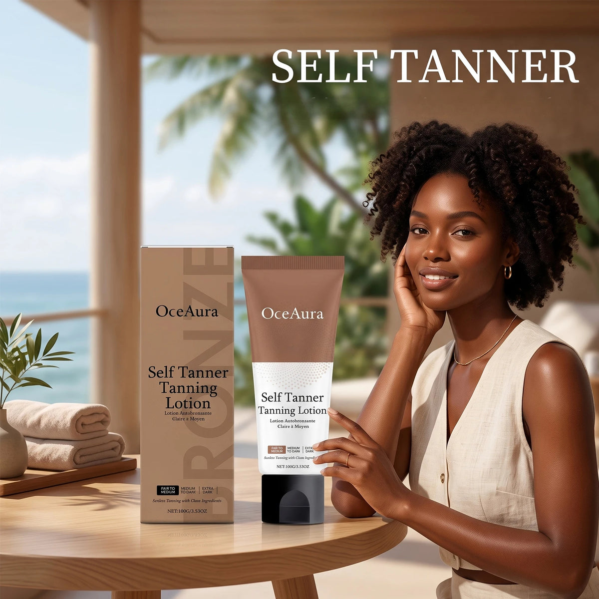 Beach Day Self Tanning Lotion Natural Bronze Glow For Full Body