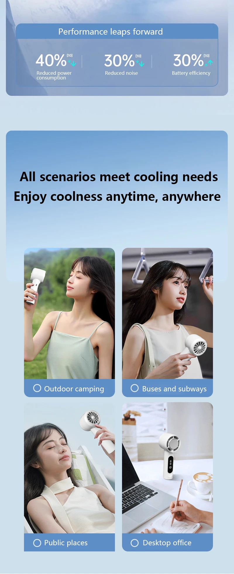 Traveling Outdoor Stay Cool Mini Handheld Ice Cooler Turbo Fan Portable - 15