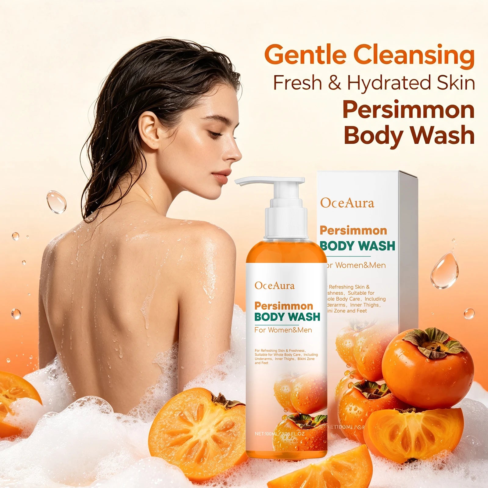 Daily Shower Persimmon Body Wash Sweat Odor Eliminating Natural Gel - 1
